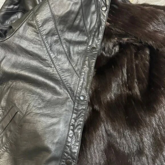 Vintage Women's Mink Fur Jacket Size M/L Elegant Dark Brown Mink Jacket - Picture 4 of 14